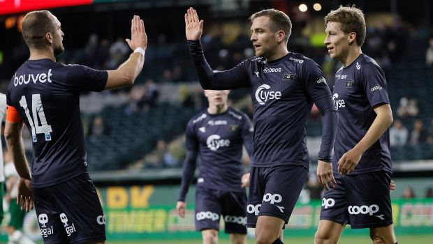 Viking FK fejrer et mål i en testkamp mod Portland Timbers i februar 2022
