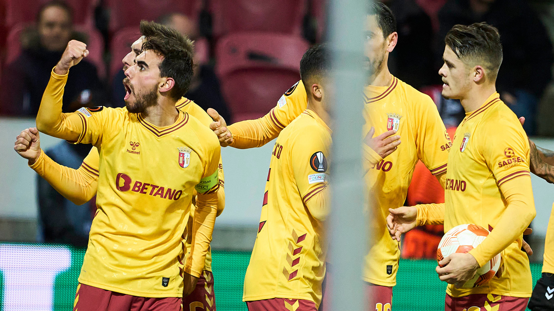 Ricardo Horta jubler efter et mål mod FC Midtjylland i november 2021