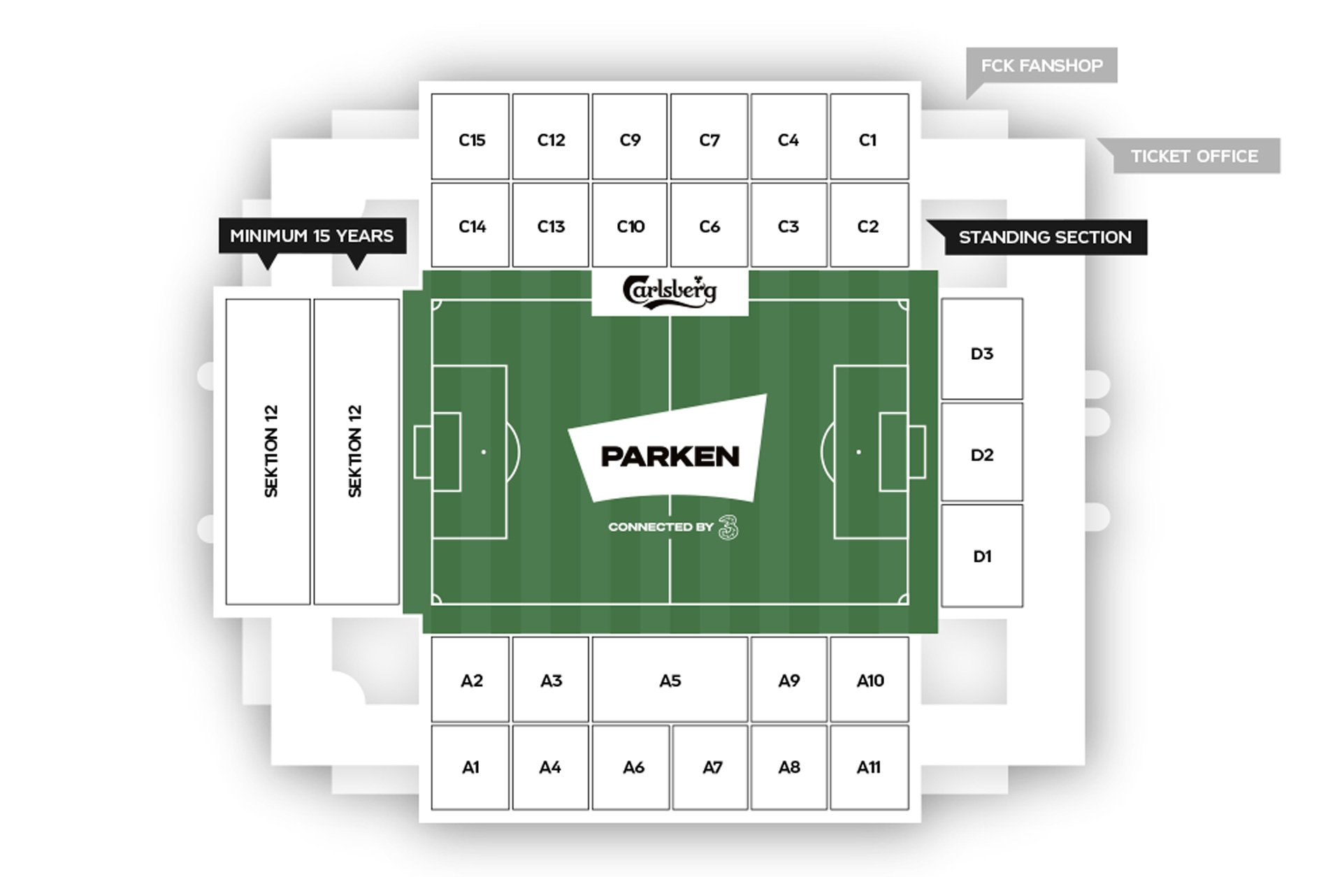 Parken Stadium map 2023