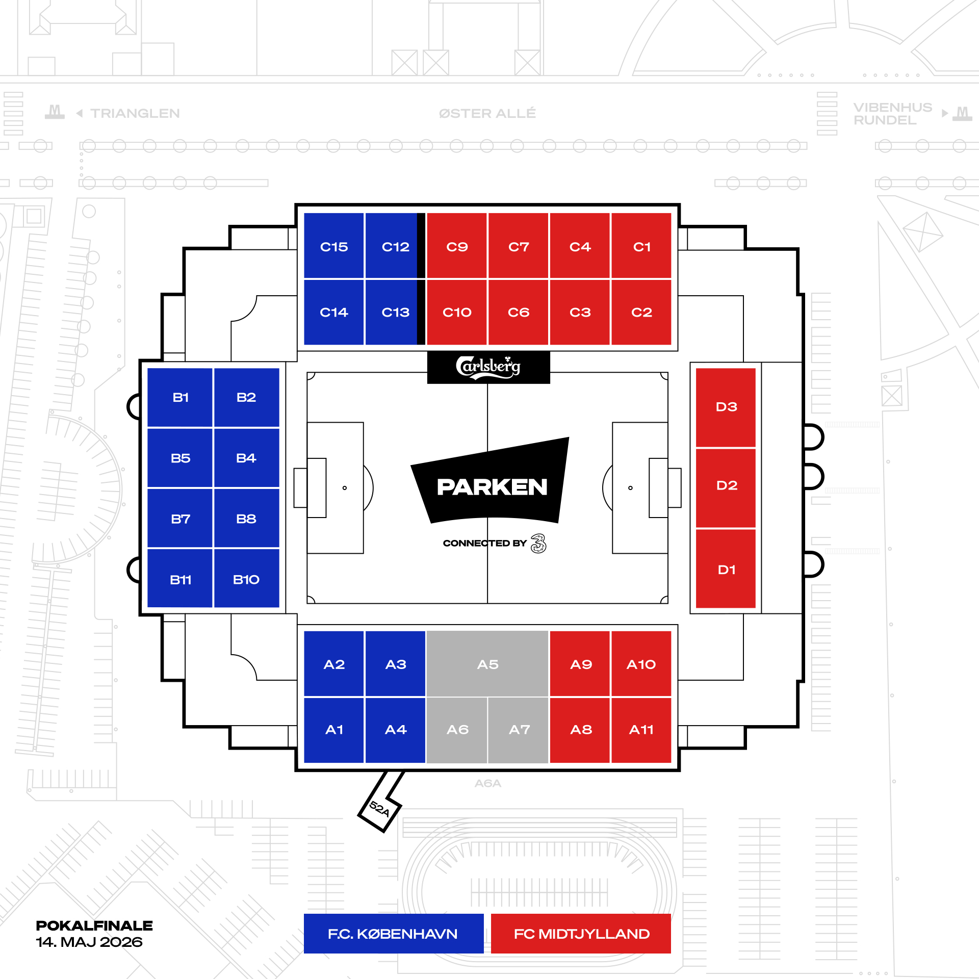 Stadionoversigt til pokalfinalen 2026