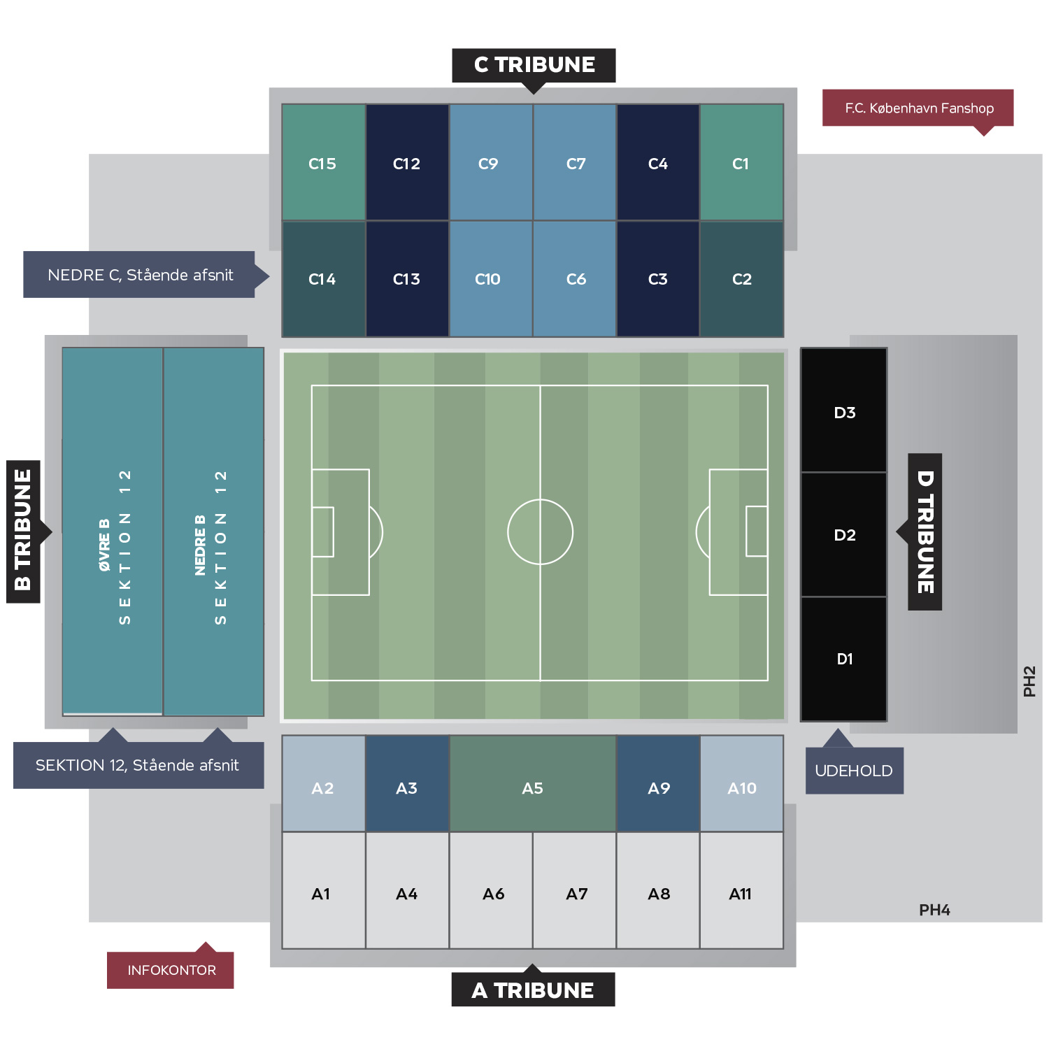 Stadionkort - FCK-PSV