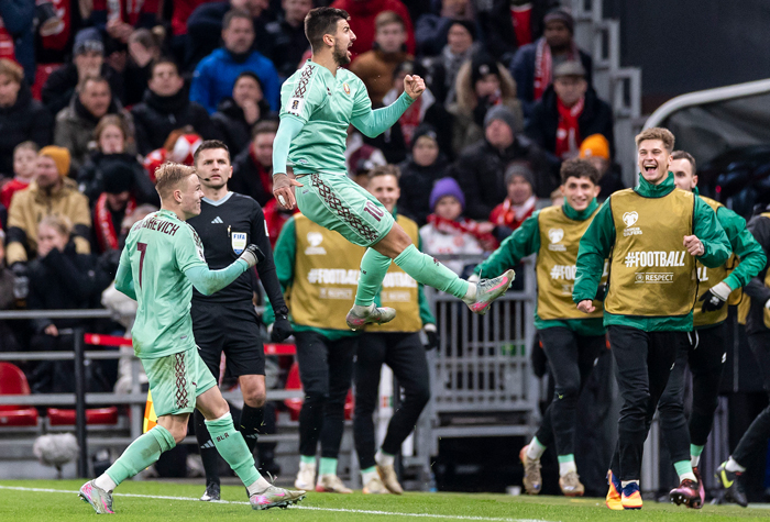 Valeriy Gromyko jubler efter sin scoring i Parken