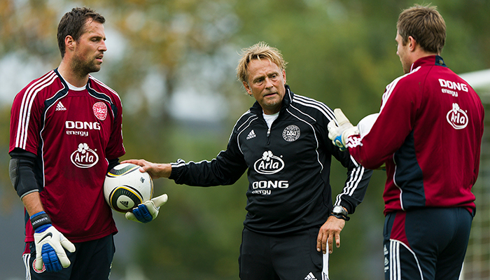 Lars Høgh træner med Thomas Sørensen og Stephan Andersen