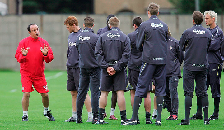 Rafael Benitez på Melwood træningsanlæg