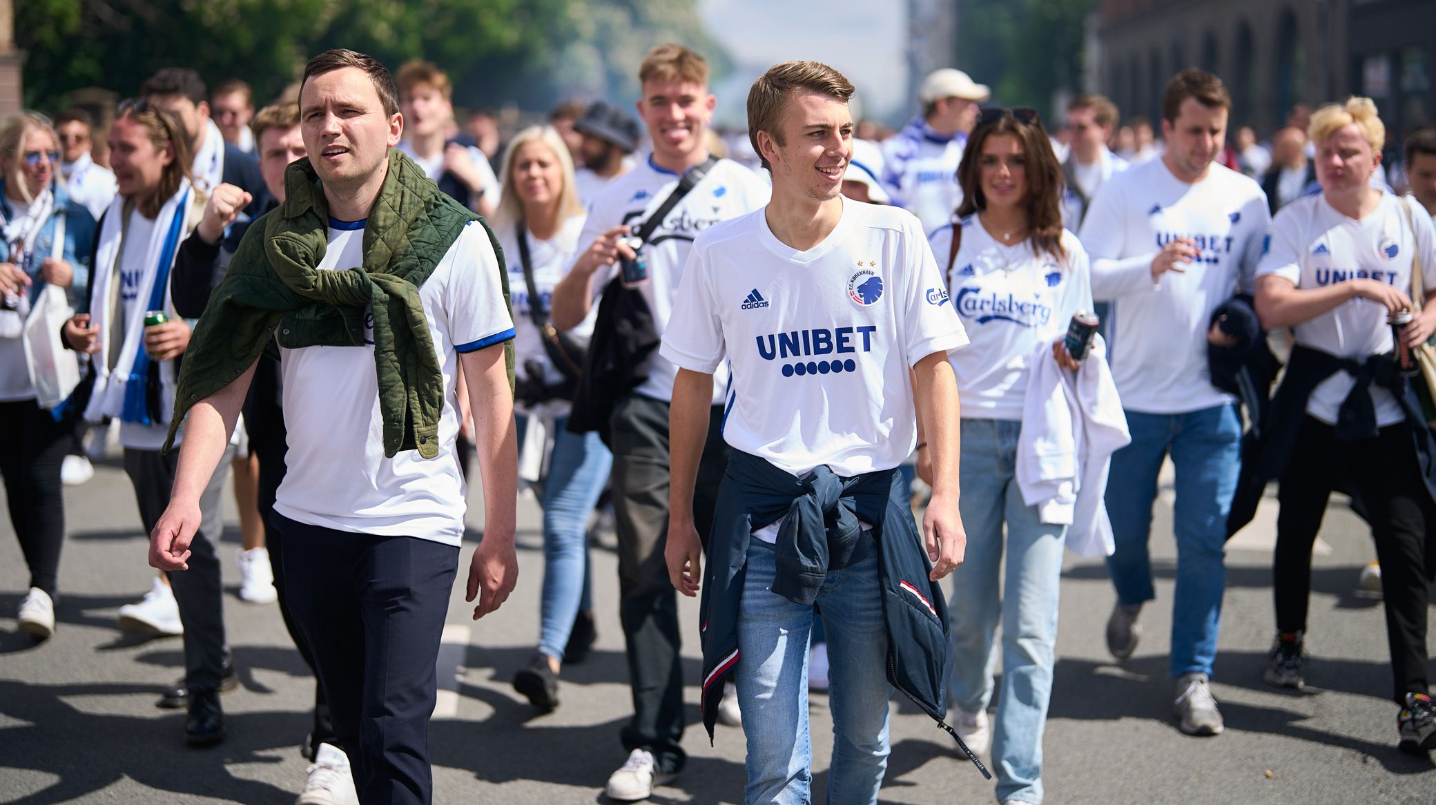 FCK-fans på fanmarch gennem København FCK-fans på fanmarch gennem København