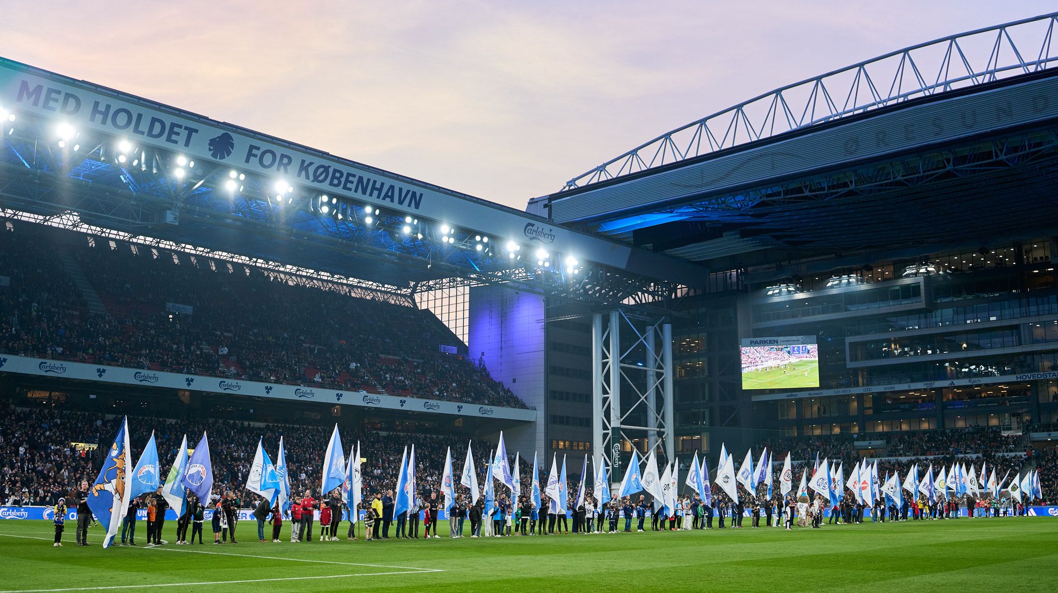 Blue And White Banner Day i Parken