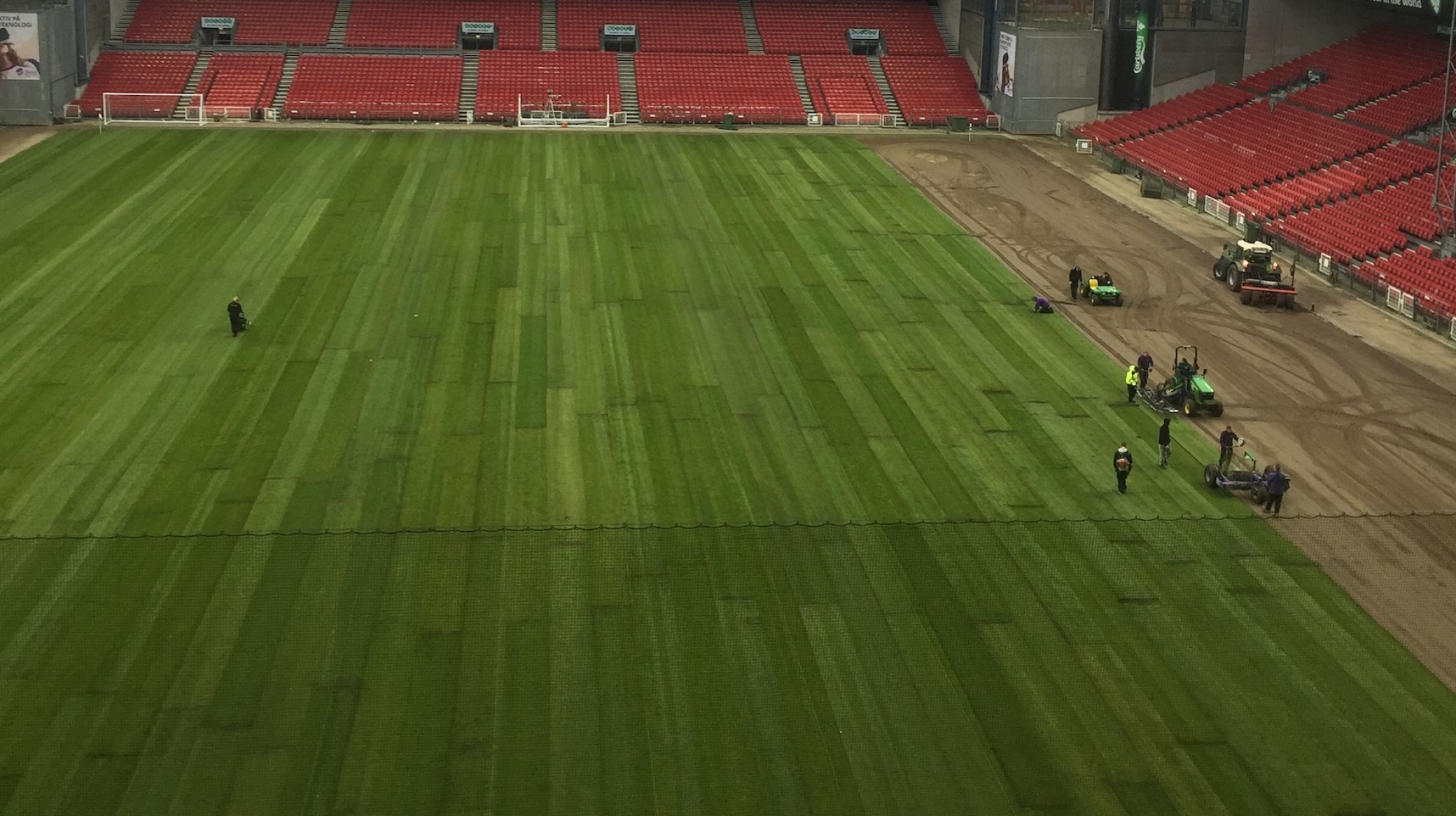 Plænen i Telia Parken skiftes ud, så den er helt klar til pokalderby, Alka Superliga og Europa League.
