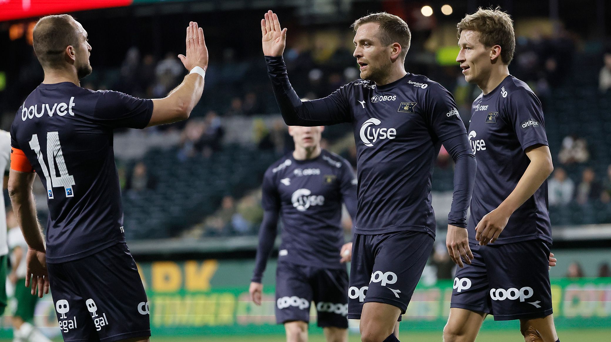 Viking FK fejrer et mål i en testkamp mod Portland Timbers i februar 2022