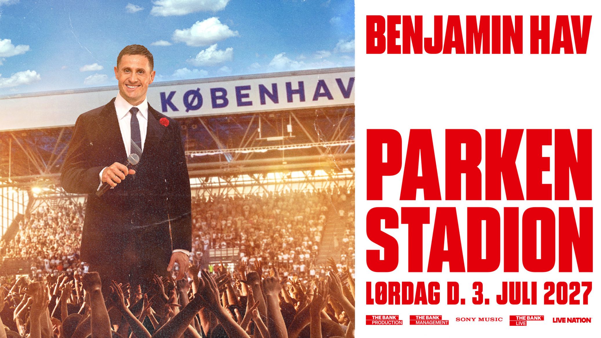 Benjamin Hav spiller i Parken den 3. juli 2027