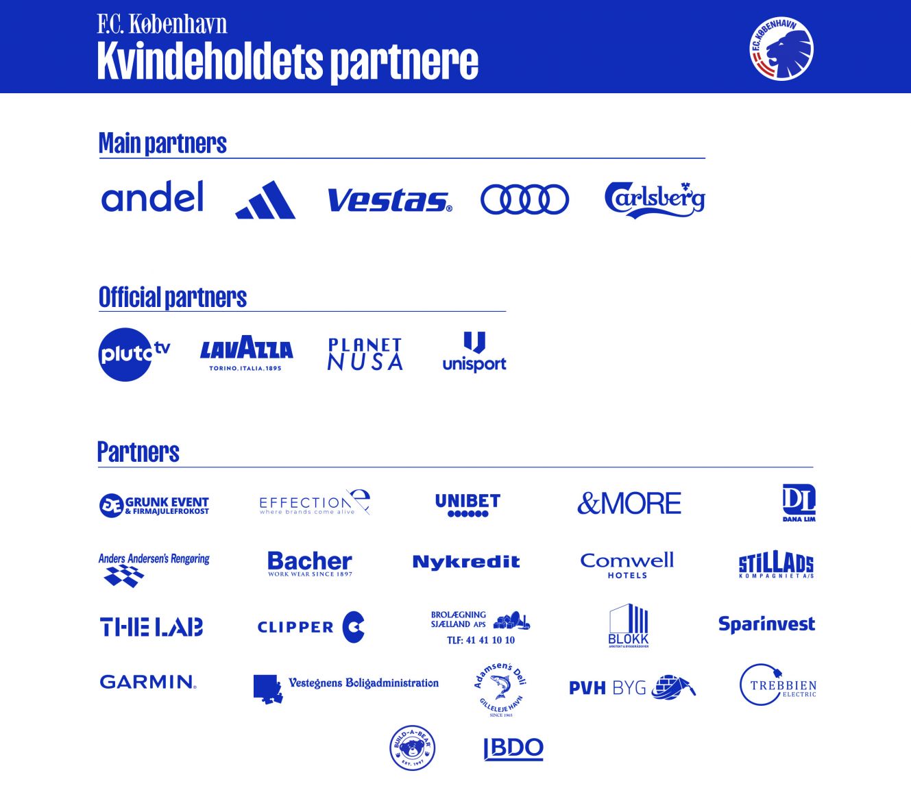 Kvindeholdets partnere