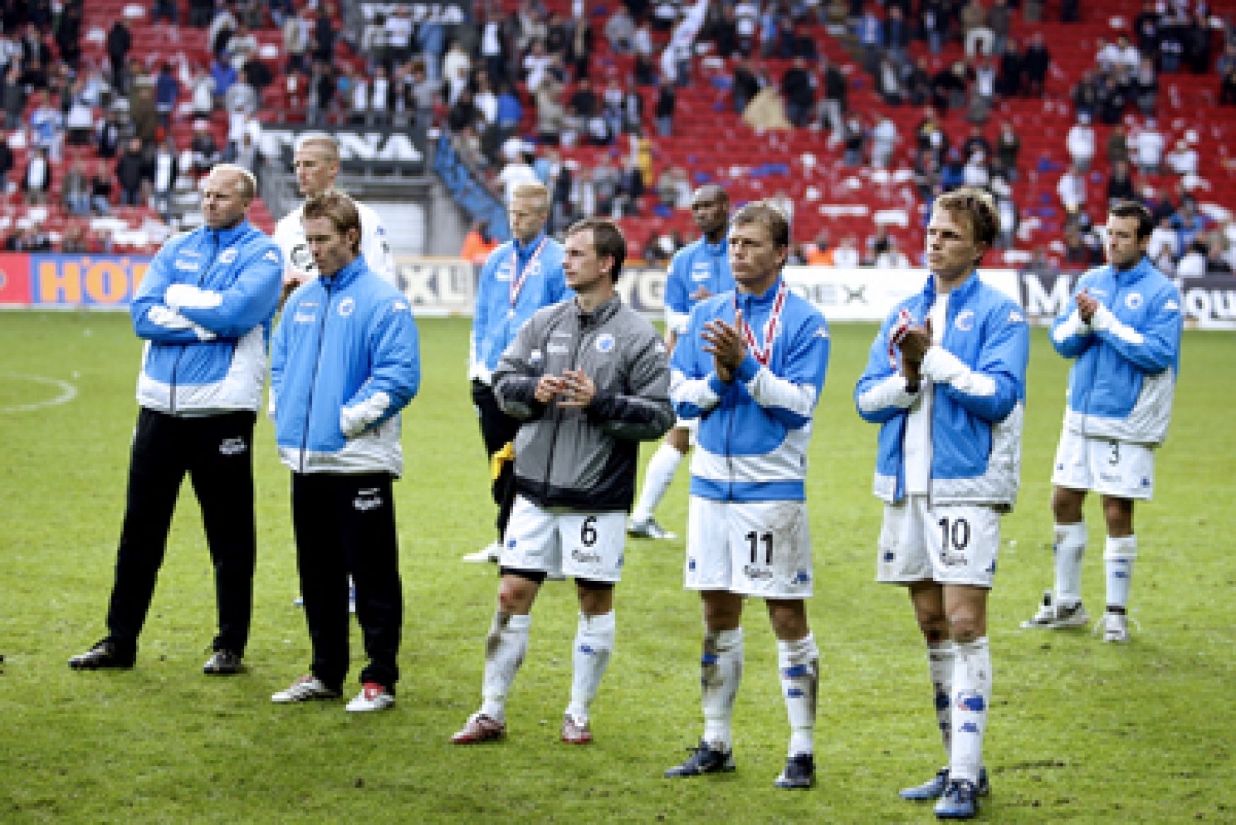 Benny Gall, Fredrik Berglund, Tobias Linderoth, Marcus Allbäck og Jesper Grønkjær