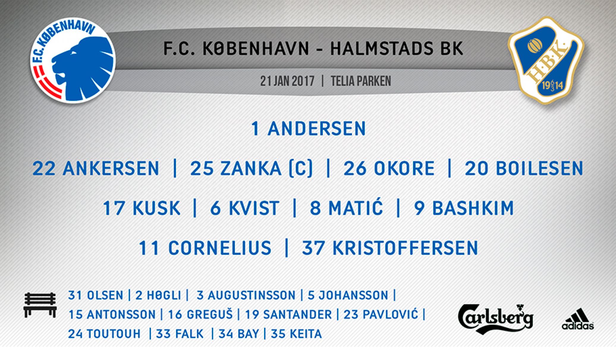 Startopstillingen mod Halmstads BK