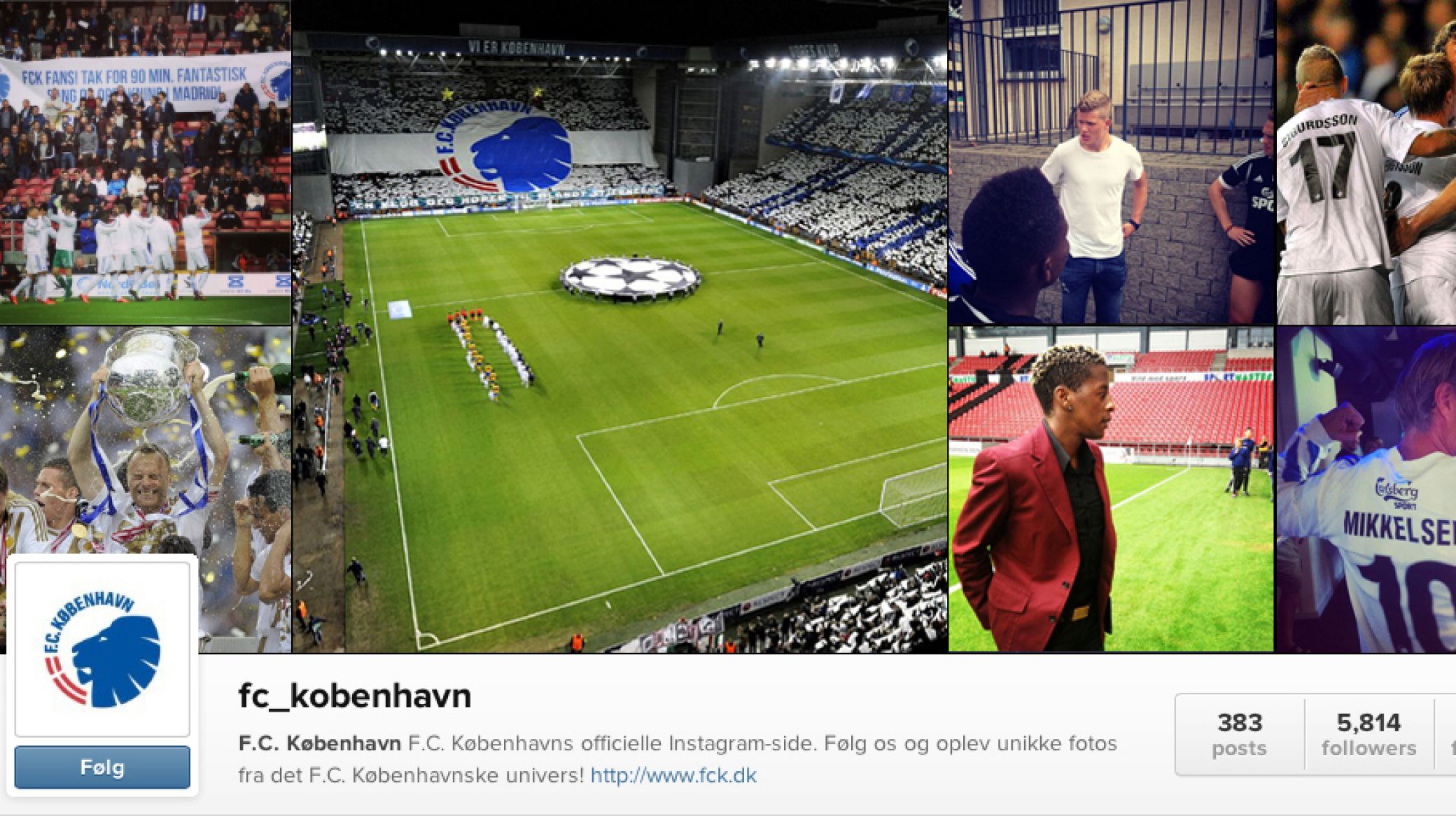 Kom tættere på F.C. København med Instagram