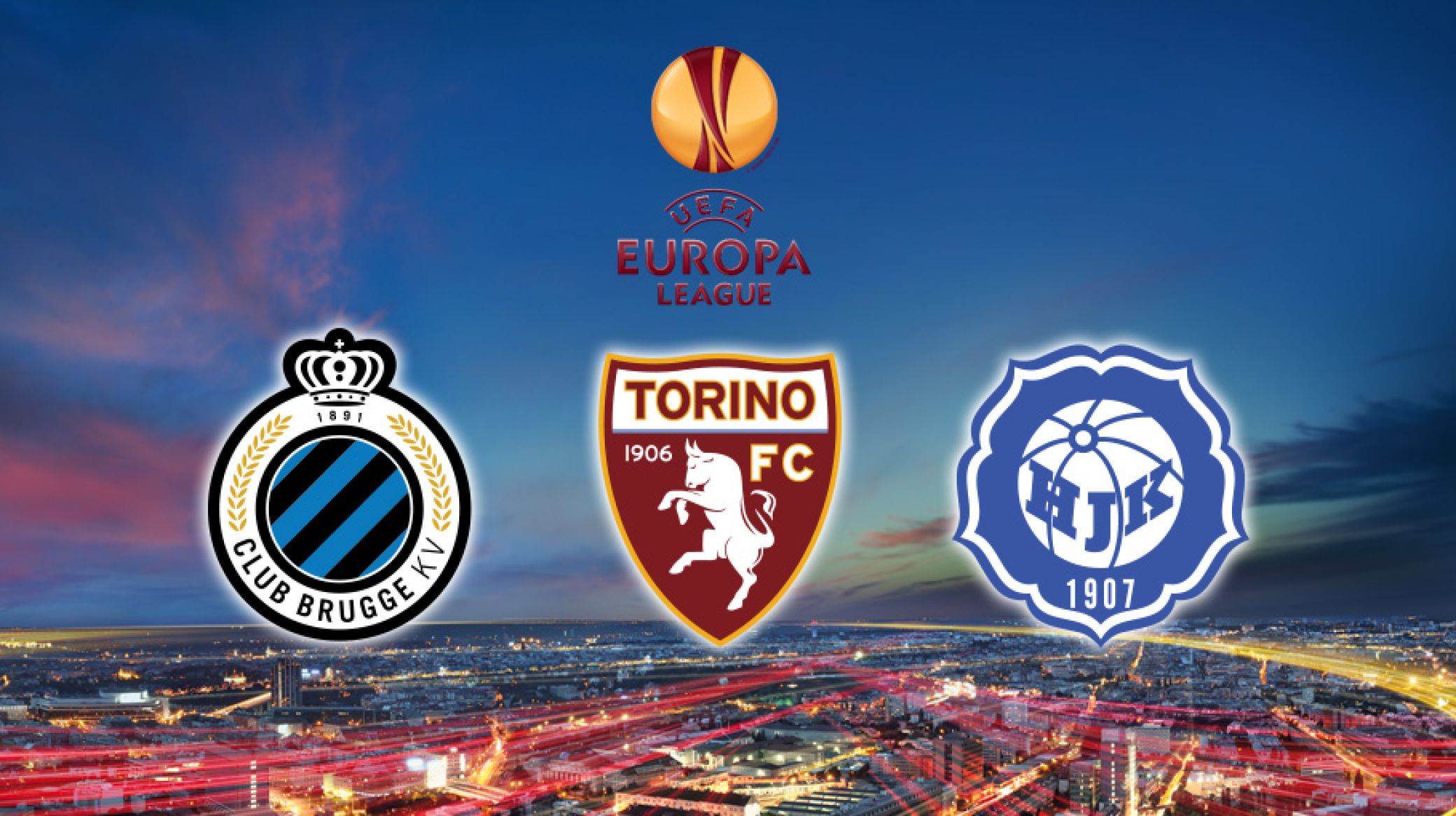 Vi trak Club Brügge, Torino FC og HJK Helsinki