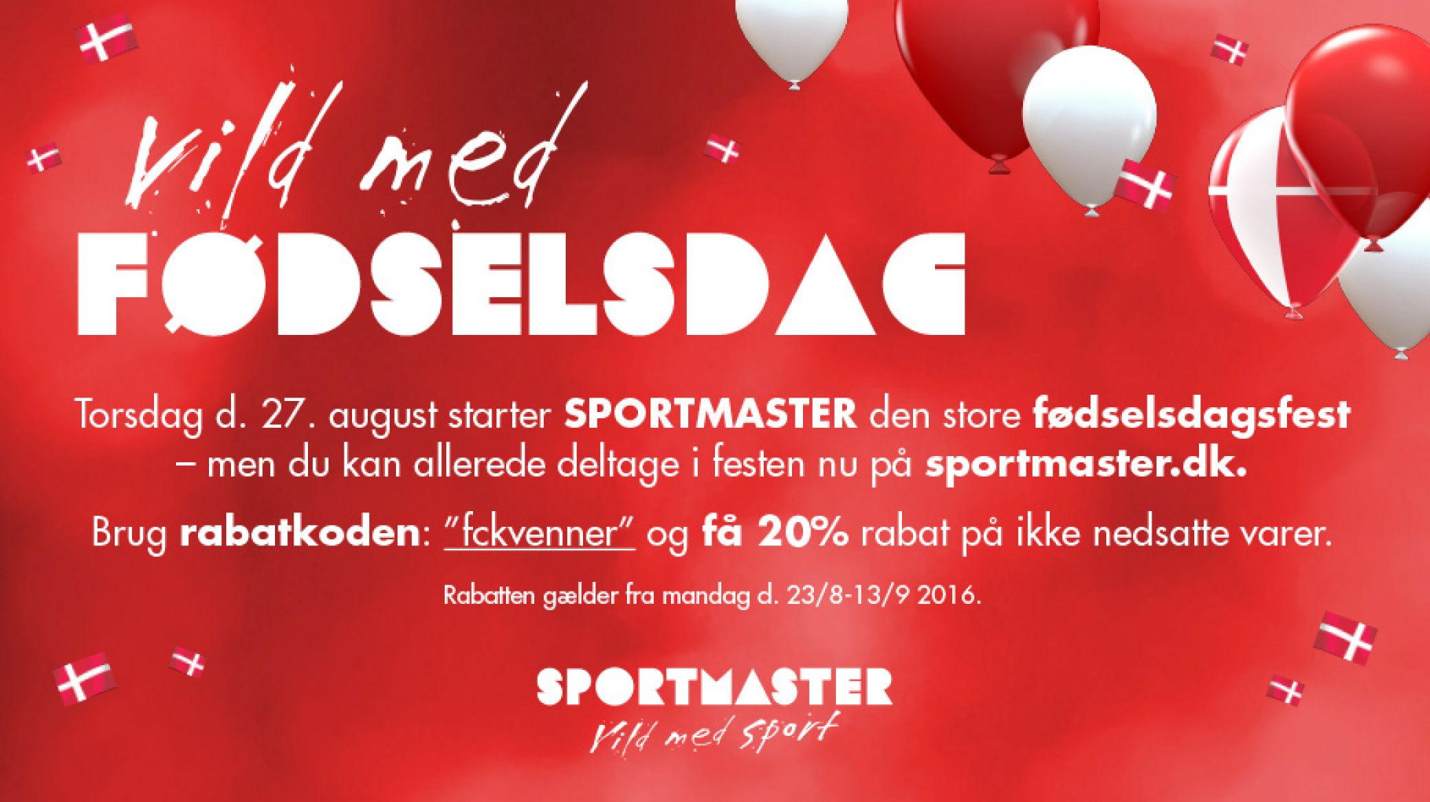Få 20% rabat hos Sportmaster