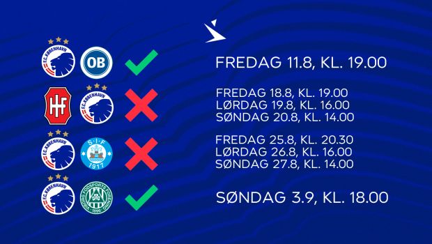 Superliga-kampdatoer i august 2023