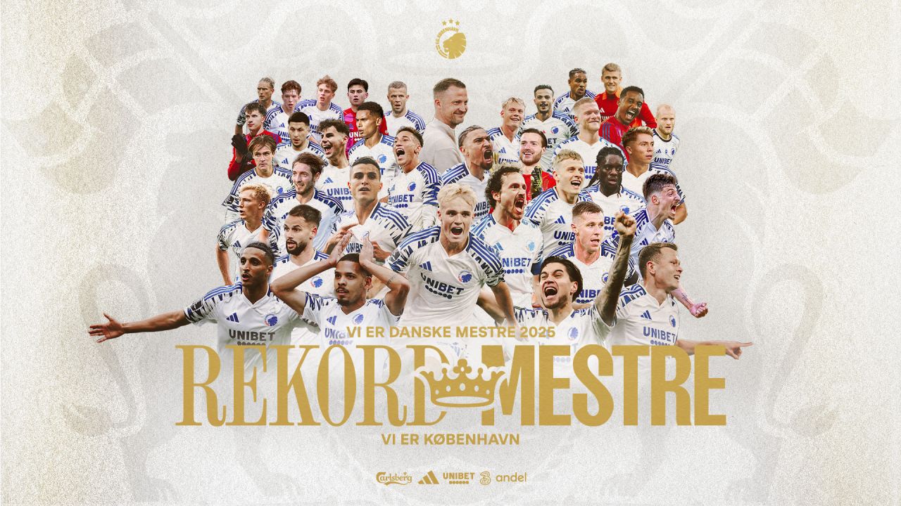 FC Kobenhavn ăn mừng chức vô địch Đan Mạch năm 2025 trên sân Parken