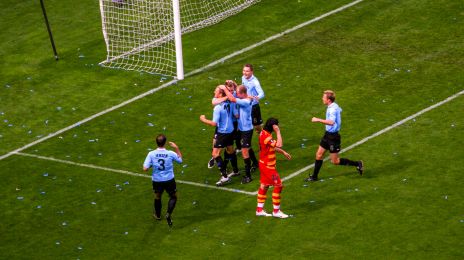 Jubel efter scoring af Marcus Allbäck