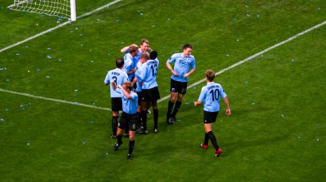 Jubel efter scoring af Marcus Allbäck