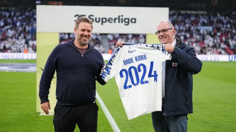 FCK-direktør Jacob Lauesen og Røde Kors' generalsekretær Anders Ladekarl