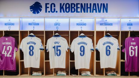 F.C. København-trøjer i omklædningsrummet