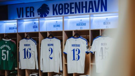 F.C. København-trøjer i omklædningsrummet