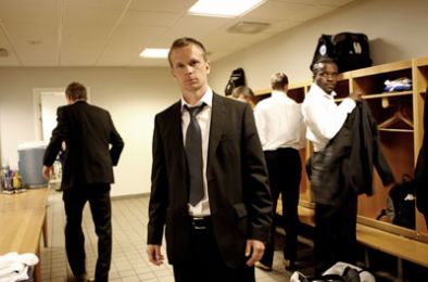 Tobias Linderoth i omklædningsrummet