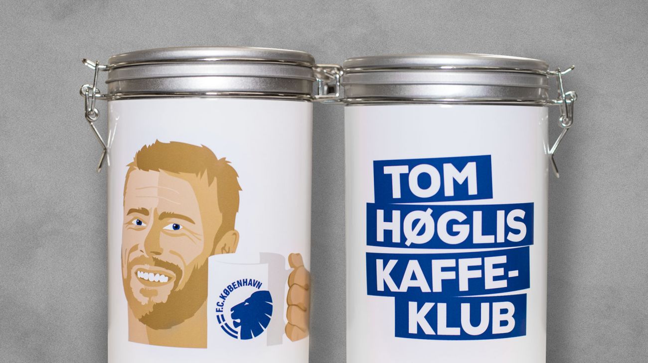 Tom Høgli kaffekrus og kaffedåse Tom Høgli kaffekrus og kaffedåse