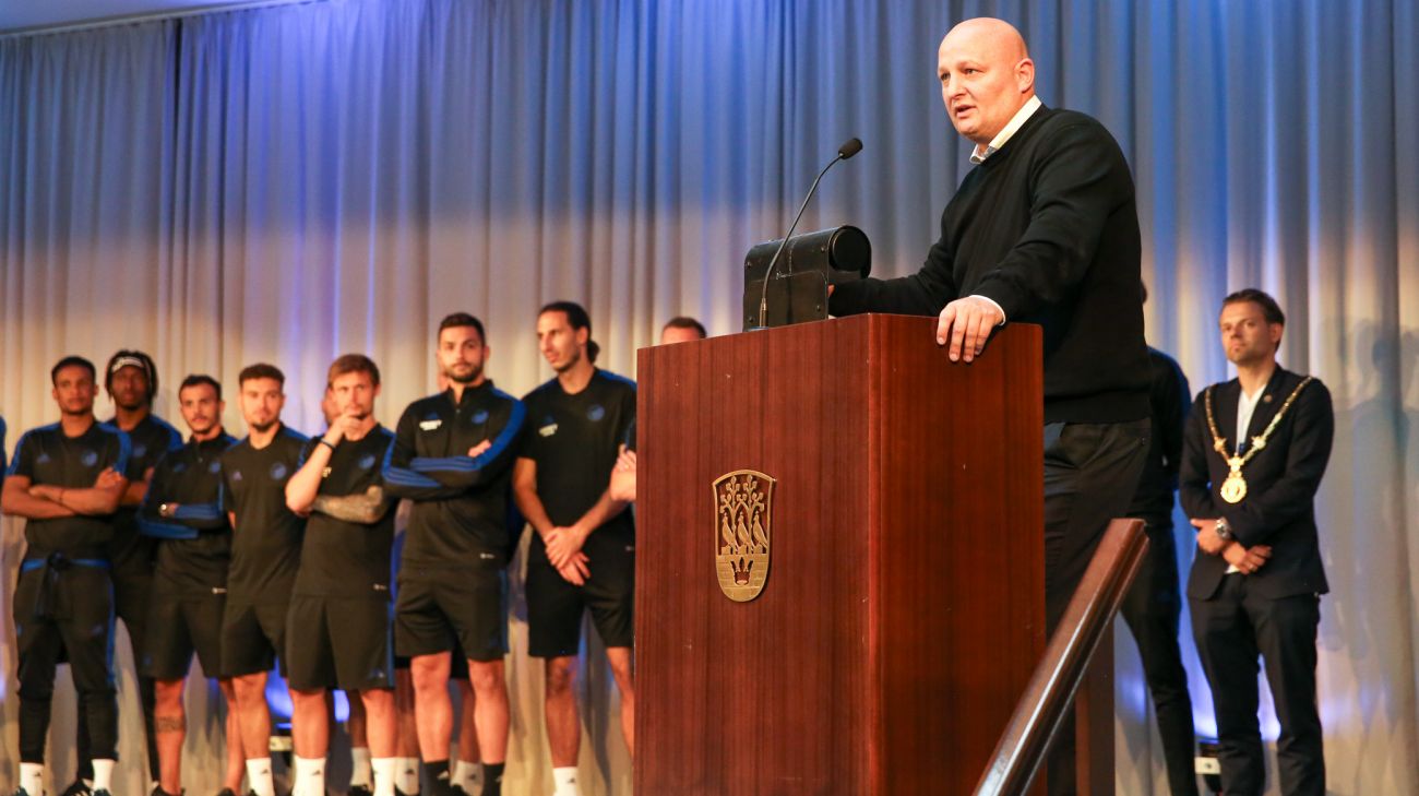 F.C. København på Frederiksberg Rådhus - Peter Christiansen holder tale F.C. København på Frederiksberg Rådhus - Peter Christiansen holder tale