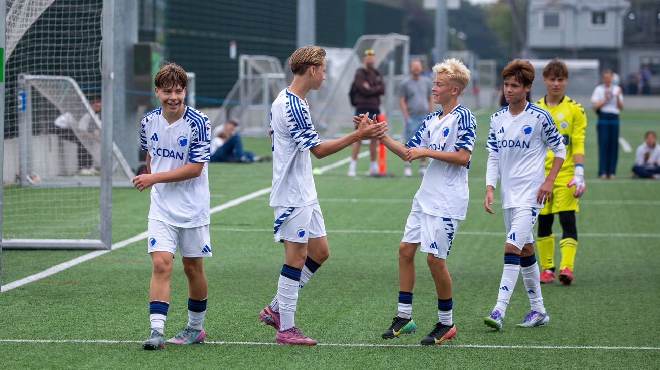 Albert Krzton, Felix Falster, Sofus Bruun og Milas Jørgensen fra FCK U15 Albert Krzton, Felix Falster, Sofus Bruun og Milas Jørgensen fra FCK U15