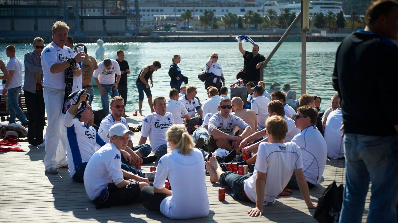 FCK-fans i Barcelona i oktober 2010