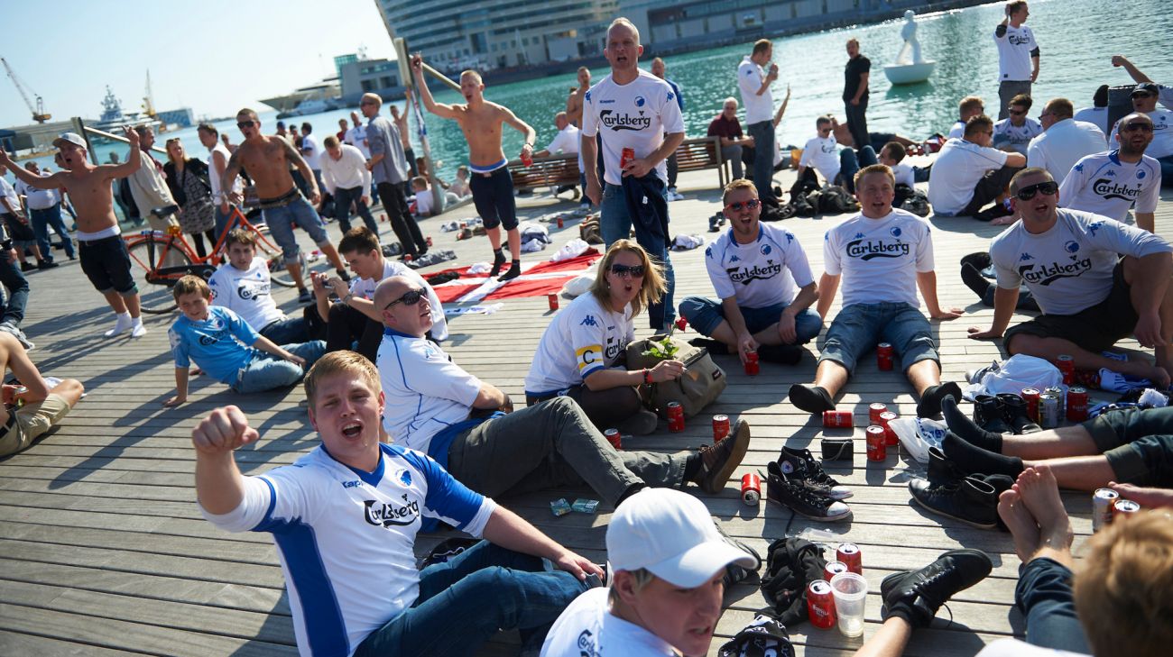 FCK-fans i Barcelona i oktober 2010