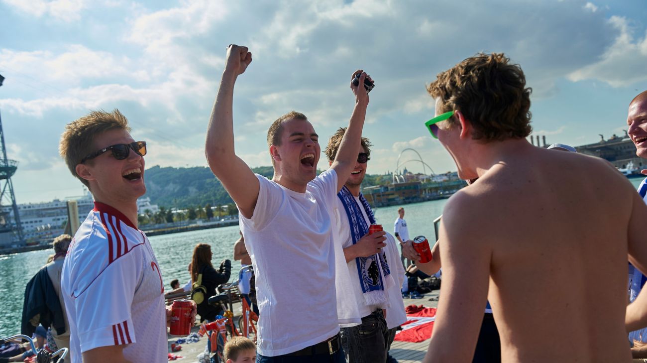 FCK-fans i Barcelona i oktober 2010