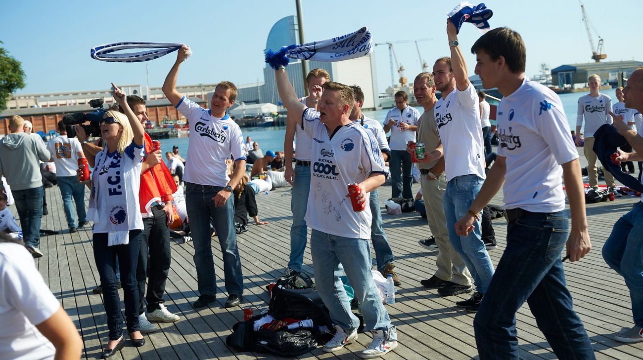 FCK-fans i Barcelona i oktober 2010