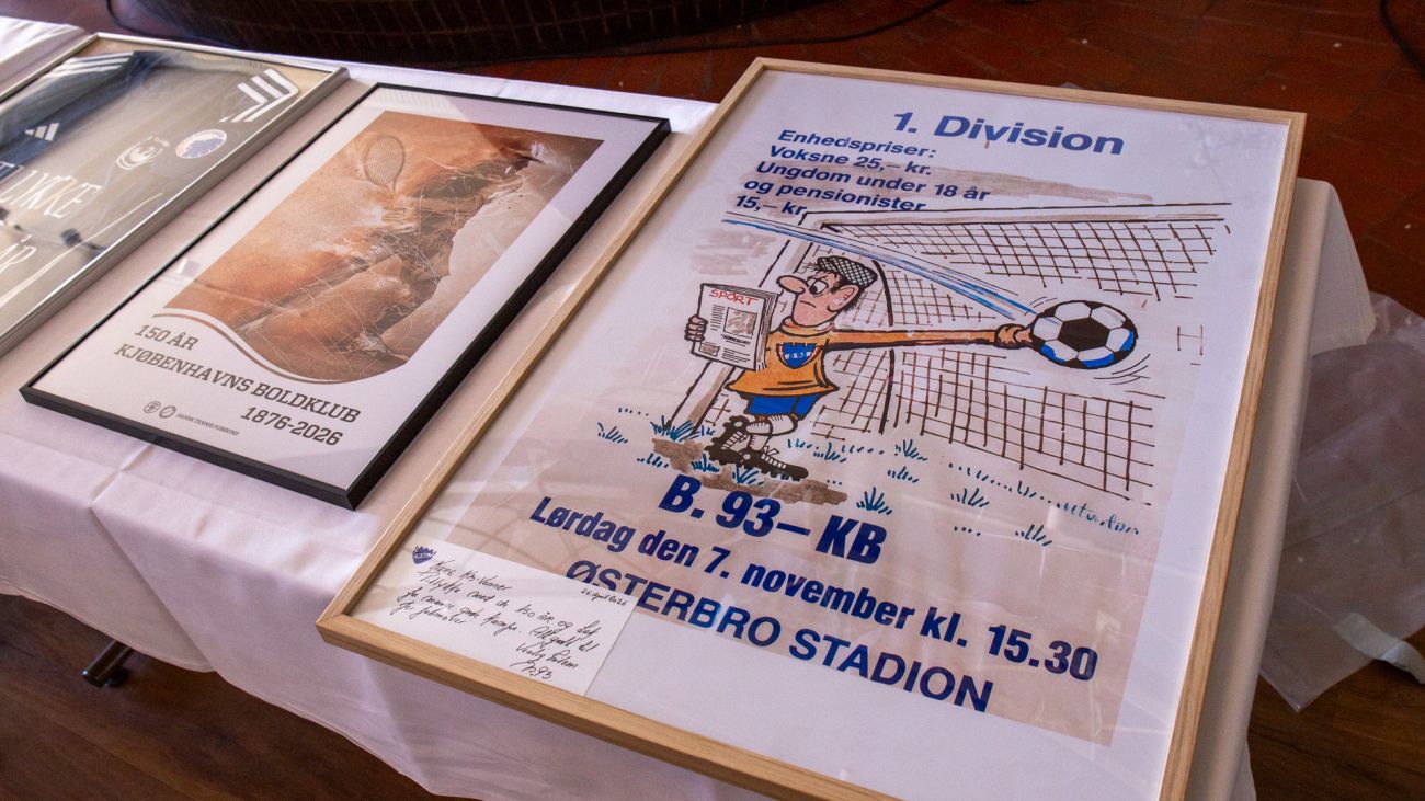 B.93's fødselsdagshilsen - en kampplakat tegnet af Hans Qvist, far til KB-legenden Ole Qvist