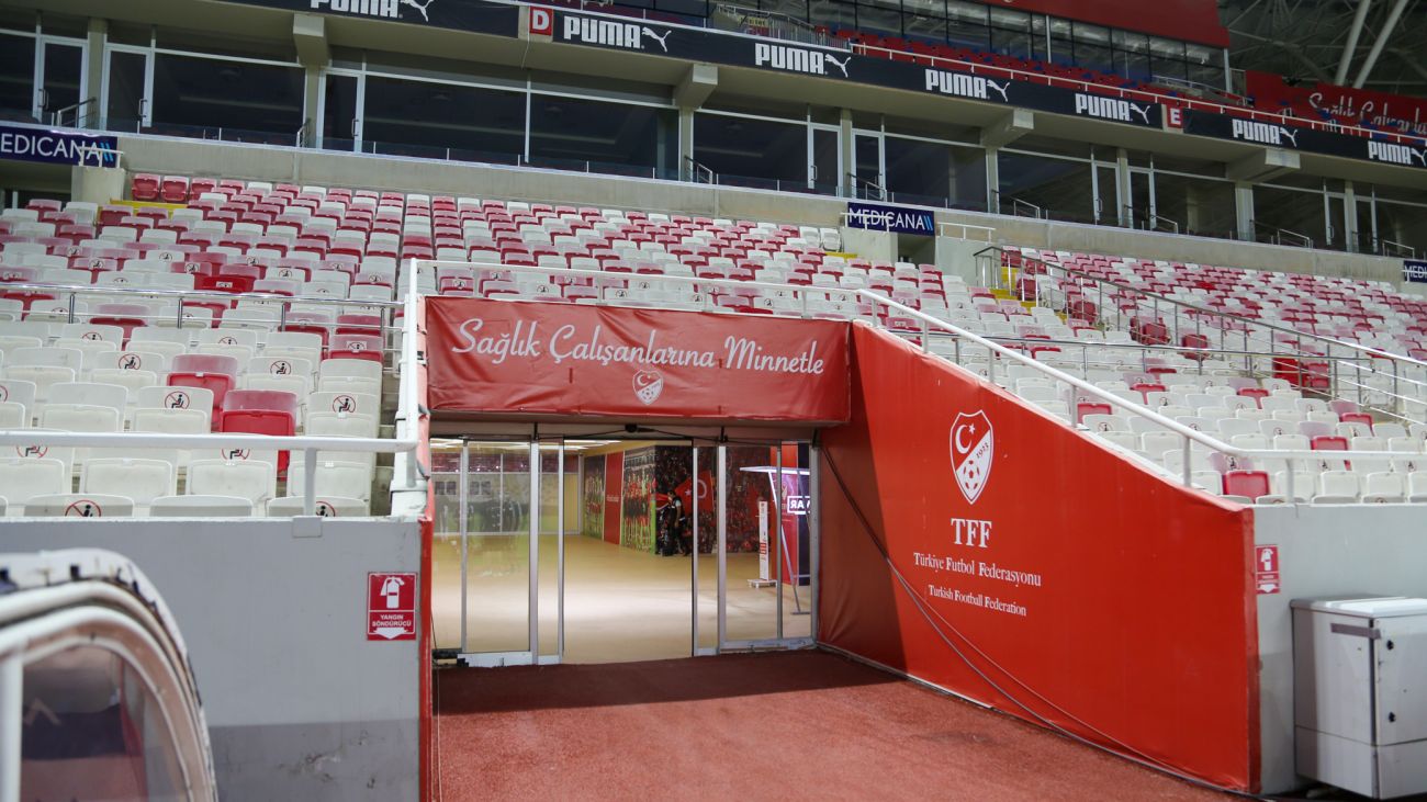 Spillertunnellen på Yeni Sivas 4 Eylül Stadyumu