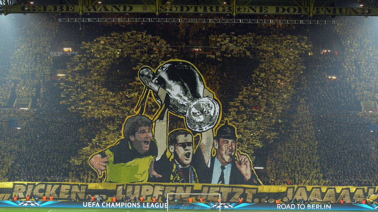 Dortmund-tifo i 2015 til ære for Champions League-triumfen i 1997