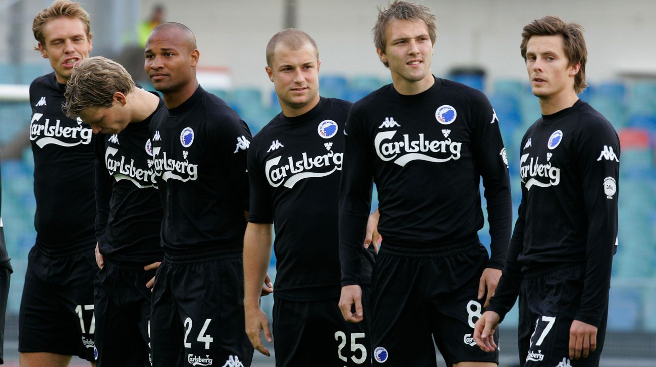 Ole Tobiasen, Janne Saarinen, Christian Traoré, Hjalte Nørregaard, Michael Silberbauer og Jesper Bech Ole Tobiasen, Janne Saarinen, Christian Traoré, Hjalte Nørregaard, Michael Silberbauer og Jesper Bech