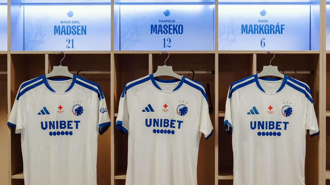 F.C. København-trøjer med Røde Kors-logo